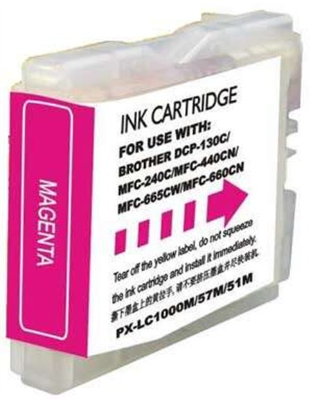 Compatible Brother LC1000XL/LC970XL - LC1000M/LC970M - Magenta - Cartouche
