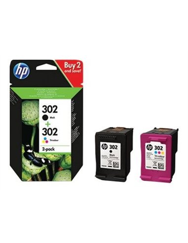 HP 302 - HP X4D37AE - Trois Couleurs - PAck de 2 Cartouches HP