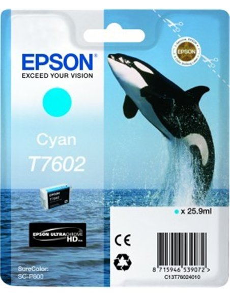 Epson T7602 - Orque - Cyan -Cartouche d'encre Epson