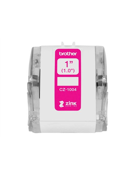 Rouleau d'étiquettes Brother CZ1004 au format personnalisé - Largeur 25 mm x 5 mètres - Zéro encre