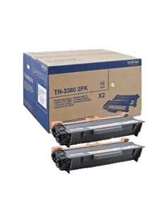 Brother TN3380 - Noir - Pack de 2 Cartouches Toner - TN3380TWIN