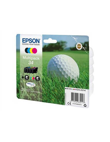Epson 34 - epons Balle de Golf - Pack de 4 cartouches jet d'encre Epson