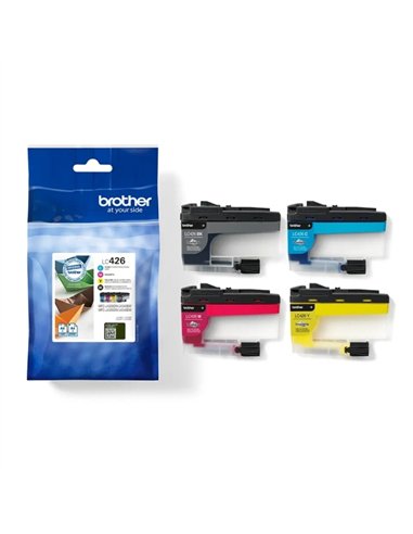 Brother LC426 Pack de 4 Cartouches - LC426VAL - Noir, Cyan, Magenta, Jaune