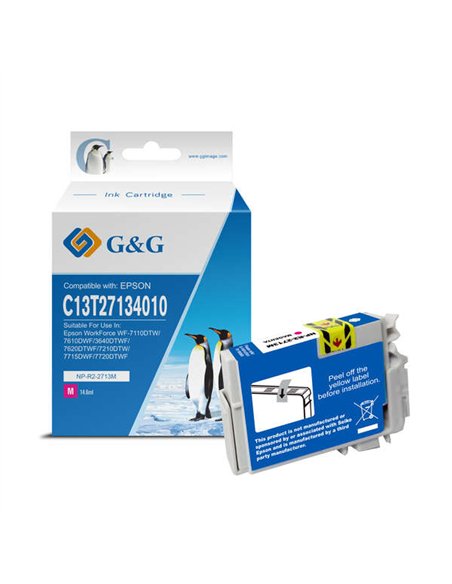 G&G Epson T2713/T2703 (27XL) Cartouche d'encre générique magenta – Remplace C13T27134012/C13T27034012