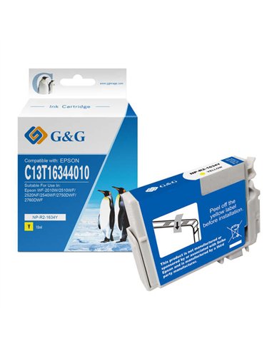 G&G Epson T1634/T1624 (16XL) Cartouche d'encre générique jaune – Remplace C13T16344012/C13T16244012