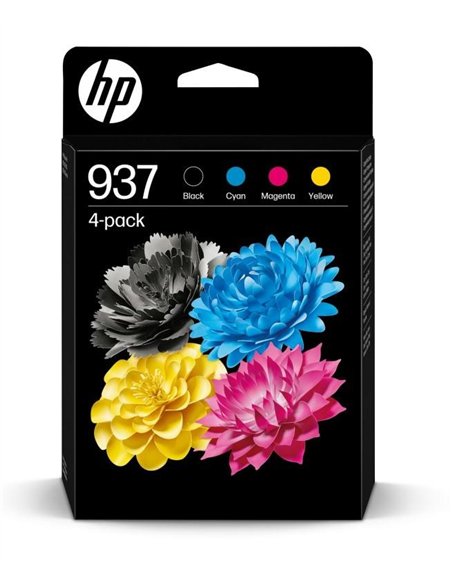 HP 937 - 6C400NE - Noir, Jaune, Magenta et Cyan - Pack de 4 Cartouches