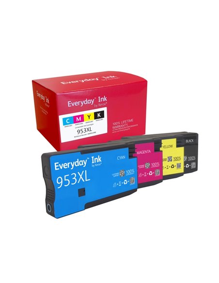 Xerox Everyday HP 953XL Pack de 4 Cartouches d'encre Remanufacturés - L0S70AE/F6U16AE/F6U17AE/F6U18AE/L0S58AE/F6U12AE/F6U13AE/F6