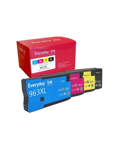 Xerox Everyday HP 963XL Pack de 4 Cartouches d'encre Remanufacturés - 3JA30AE/3JA27AE/3JA28AE/3JA29AE/3JA26AE/3JA23AE/3JA24AE/3J