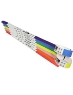 Zebra Z-Band Pack de 6 Rollos de 200 Pulseras Adhesivas Blancas y Borde Rouge 25x279mm