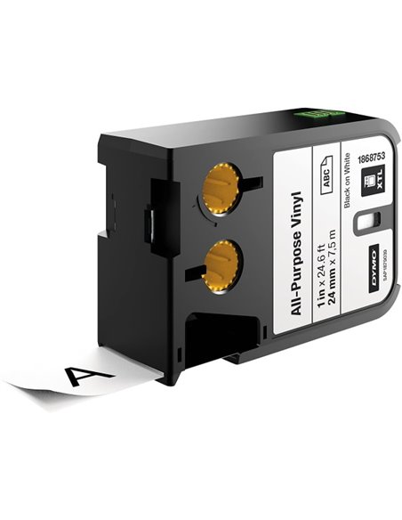 Dymo XTL Ruban vinyle pour étiqueteuse - Texte noir sur fond blanc - largeur 24 mm x 7
