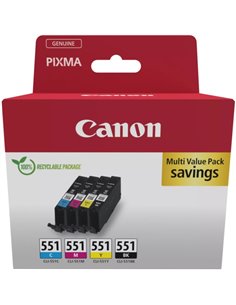 Canon CLI551 Multipack de 4 Cartouches d'encre Noir