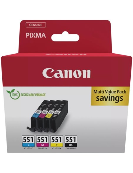 Canon CLI551 Multipack de 4 Cartouches d'encre Noir