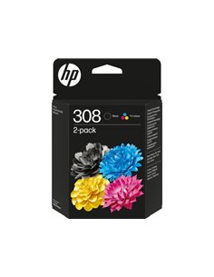 HP 308 Noir + Couleur Pack de 2 Cartouches d'encre - 6L6S6UE