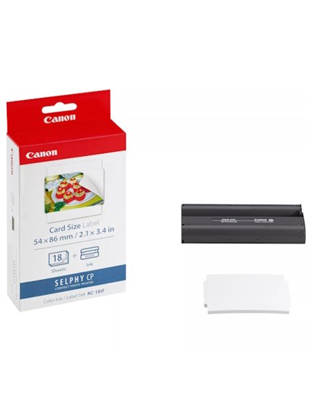 Canon KC-18IF Pack de d'encre de Couleur + 18 Hojas de Papel Adhesivo 54x86mm