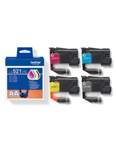 Brother LC521 Pack de 4 Cartouches d'encre - LC521VAL