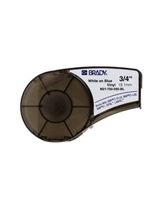 Brady M21-750-595-BL Ruban de Etiquetas Vinilo - Texte Blanc sur fond Bleu - largeur 19