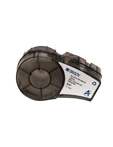 Brady M21-750-595-WT Ruban de Etiquetas Vinilo - Texte Noir sur fond Blanc - largeur 19