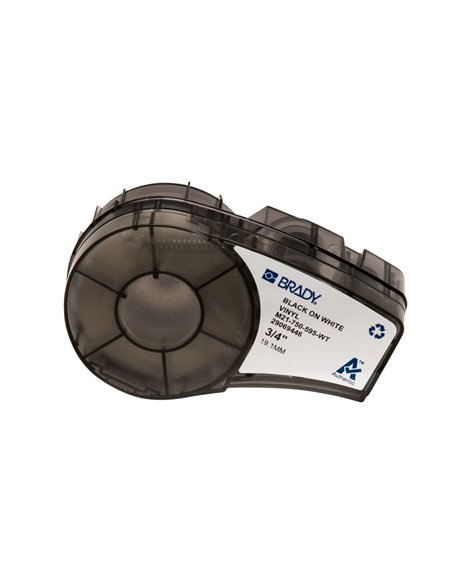 Brady M21-750-595-WT Ruban de Etiquetas Vinilo - Texte Noir sur fond Blanc - largeur 19