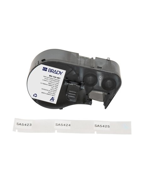 Brady M4-124-461 Ruban de Etiquetas Poliester Autolaminable para Laboratorio - Texte Noir sur fond Blanc - largeur 41