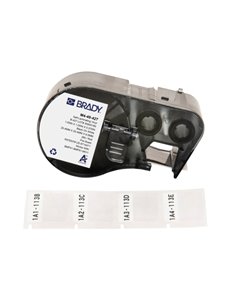 Brady M4-49-427 Ruban de Etiquetas Vinilo Autolaminable - Texte Noir sur fond Blanc - largeur 25