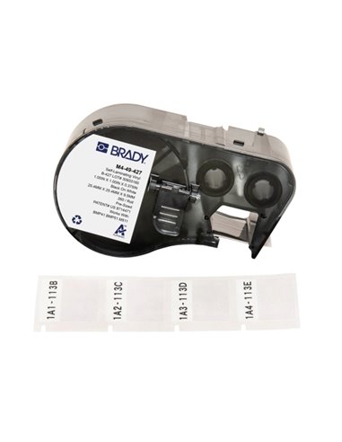 Brady M4-49-427 Ruban de Etiquetas Vinilo Autolaminable - Texte Noir sur fond Blanc - largeur 25