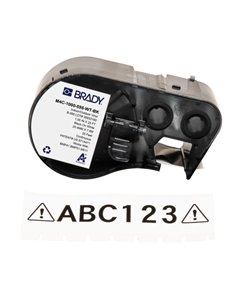 Brady M4C-1000-595-WT-BK Ruban de Etiquetas Vinilo - Texte Noir sur fond Blanc - largeur 25