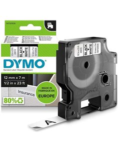 Dymo D1 45013 Ruban de Etiquetas para Rotuladora - Texte Noir sur fond Blanc - largeur 12mm x 7 metros - S0720530