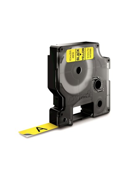 Dymo LM D1 45018 Ruban de Etiquetas para Rotuladora - Texte Noir sur fond Jaune - largeur 12mm x Largo 7m