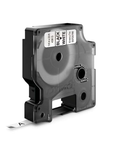 Dymo D1 Ruban de Etiquetas para Rotuladora - Texte Noir sur fond Blanc - largeur 6mm x 7 metros - S0720780