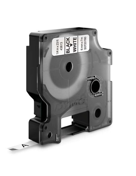Dymo D1 Ruban de Etiquetas para Rotuladora - Texte Noir sur fond Blanc - largeur 6mm x 7 metros - S0720780