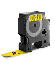 Dymo D1 45808 Ruban de Etiquetas para Rotuladora - Texte Noir sur fond Jaune - largeur 19mm x Largo 7m