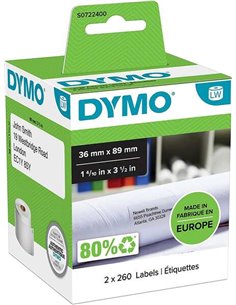 Dymo LW 99012 Etiquetas es de Direccion Grandes Autoadhesivas - 36x89mm - 520 Unités - S0722400