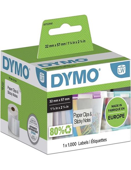 Dymo LW 11354 Etiquetas es Multiusos Autoadhesivas - 57x32mm - 1000 Unités - S0722540