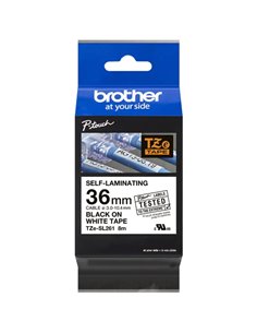 Brother TZeSL261 Ruban Autolaminada - Texte Noir sur fond Blanc - largeur 36mm x 8 metros
