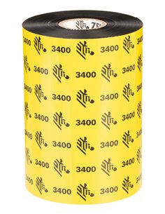 Zebra ZipShip 3400 Pack de 6 Rubans de transfert thermique - Bandes de mélange cire/résine - Diamètre 25.4mm, largeur 110mm, lon
