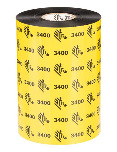 Zebra ZipShip 3400 Pack de 6 Rubans de transfert thermique - Bandes de mélange cire/résine - Diamètre 25.4mm, largeur 110mm, lon