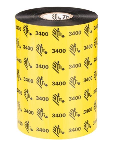Zebra ZipShip 3400 Pack de 6 Rubans de transfert thermique - Bandes de mélange cire/résine - Diamètre 25.4mm, largeur 110mm, lon
