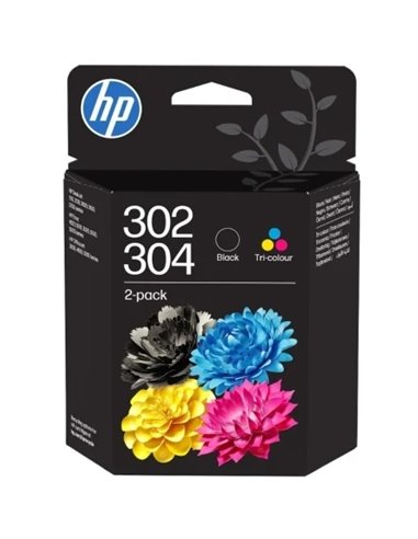 HP 302/304 Noir + Couleur Pack de 2 Cartouches d'encre es - B82L1AE/X4D37AE/3JB05AE