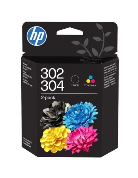 HP 302/304 Noir + Couleur Pack de 2 Cartouches d'encre es - B82L1AE/X4D37AE/3JB05AE