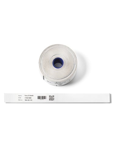 Brother Pack de 5 Rouleaux de Pulseras Hospitalarias Identificativas de Adulto - 200 Pulseras par Rouleau - dimensions 279mmx25m