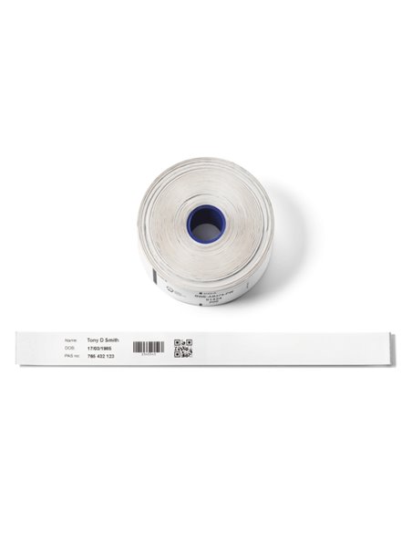 Brother Pack de 5 Rouleaux de Pulseras Hospitalarias Identificativas de Adulto - 200 Pulseras par Rouleau - dimensions 279mmx25m