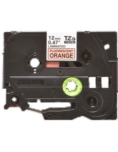Brother TZeB31 Ruban Laminada Fluo d'étiquettes - texte Noir sur Profondeur Orange - Largeur 12mm x 5 Mètres