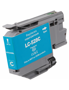Compatible Brother LC528 Cyan Cartouche d'Encre Pigmentada - Remplace LC528C