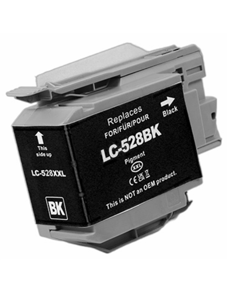 Compatible Brother LC528XL Noir Cartouche d'Encre Pigmentada - Remplace LC528XLBK
