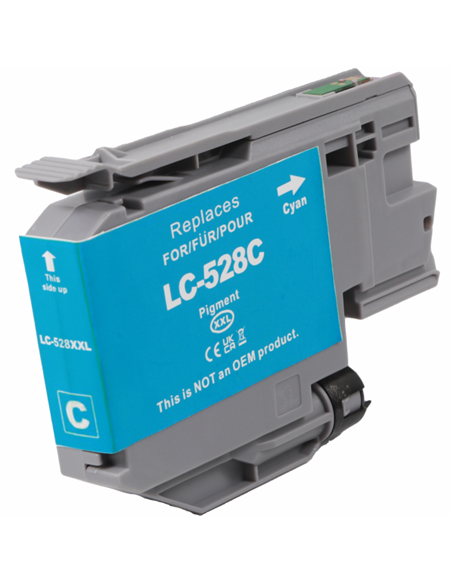 Compatible Brother LC528XL Cyan Cartouche d'Encre Pigmentada - Remplace LC528XLC