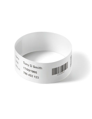 Brother Pack de 5 Rouleaux de Pulseras Hospitalarias Identificativas de Adulto - 200 Pulseras par Rouleau - dimensions 279mmx25m