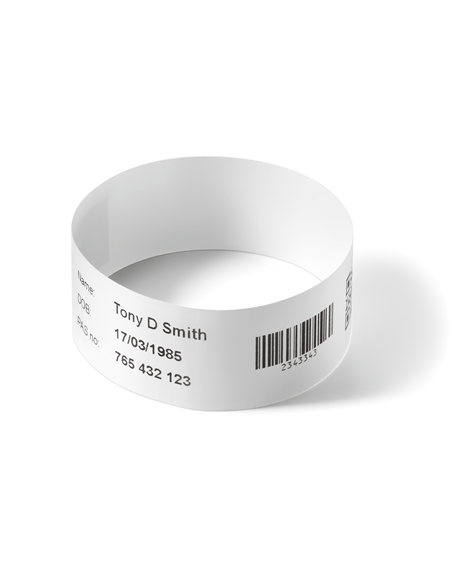Brother Pack de 5 Rouleaux de Pulseras Hospitalarias Identificativas de Adulto - 200 Pulseras par Rouleau - dimensions 279mmx25m