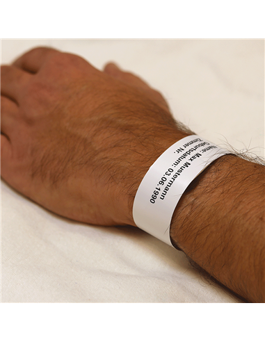 Brother Pack de 5 Rouleaux de Pulseras Hospitalarias Identificativas de Adulto - 200 Pulseras par Rouleau - dimensions 279mmx25m