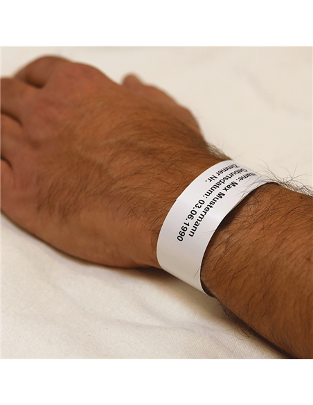 Brother Pack de 5 Rouleaux de Pulseras Hospitalarias Identificativas de Adulto - 200 Pulseras par Rouleau - dimensions 279mmx25m