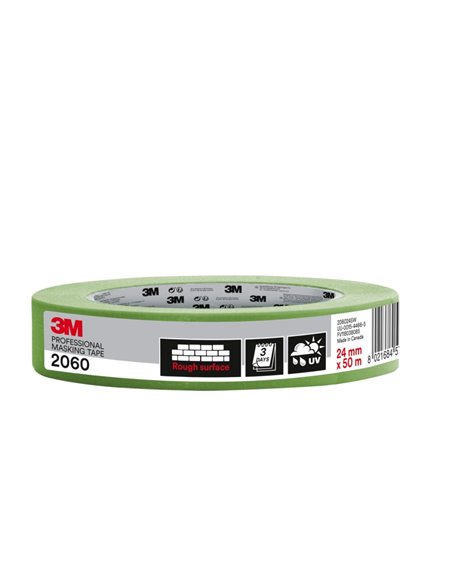 3M Ruban de Enmascarar Profesional Pour Superficies Rugosas - 24mm x 50m - Couleur Vert